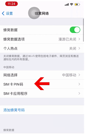 峨蔓镇苹果14维修网分享如何给iPhone14的SIM卡设置密码 