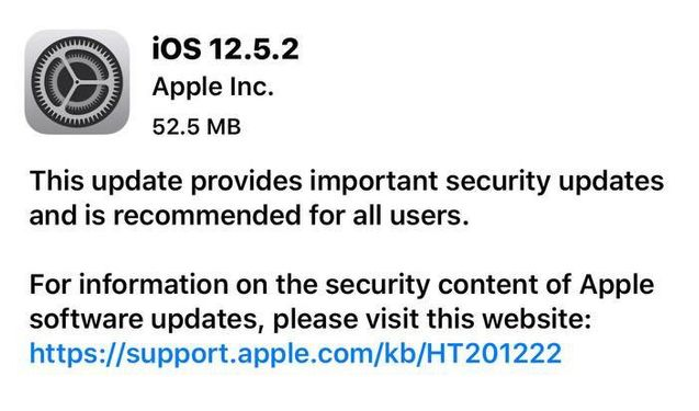 峨蔓镇苹果手机维修分享iOS12.5.2发布，建议所有老苹果用户安装 